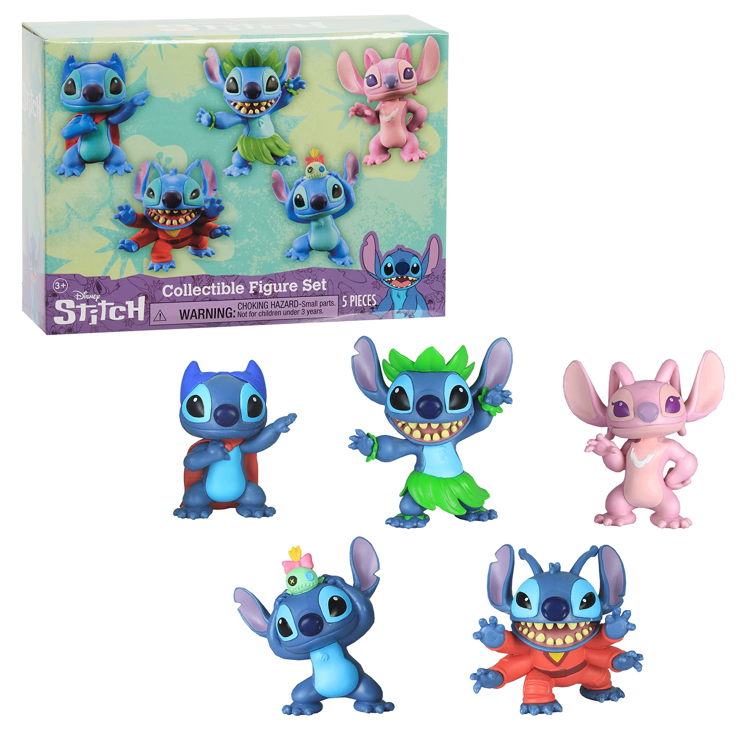Disney’s Lilo & Stitch Collectible Stitch Figure Set, 5-pieces, Kids Toys for Ages 3 Up by Just... | Amazon (US)