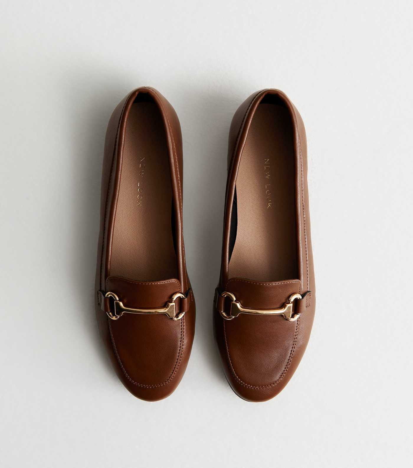 Dark Brown Leather-Look Snaffle Trim Loafers | New Look | New Look (UK)