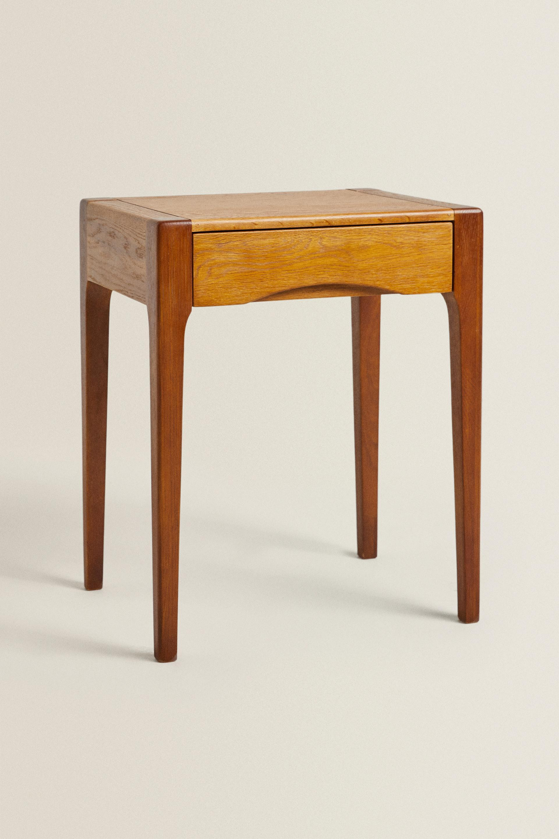 OAK BEDSIDE TABLE WITH DRAWER | Zara US