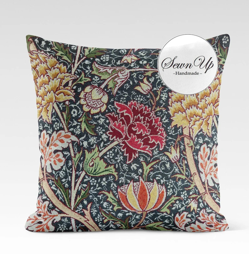Cushion Cover 28 Sizes William Morris the Cray Autumn Tapestry Cotton Handmade Floral Flower Heri... | Etsy (US)