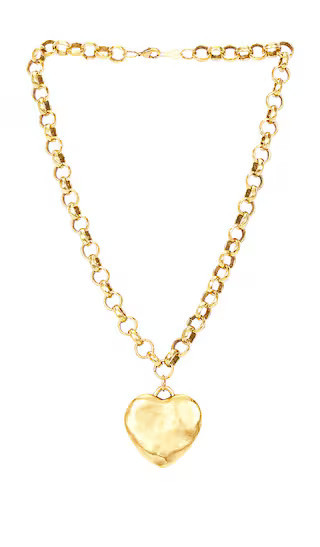 BRACHA Puffy Heart Necklace in Metallic Gold. | Revolve Clothing (Global)