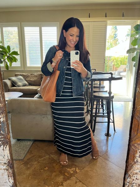 Super easy striped maxi dress for a busy day of teaching, dentist appointments, practice and Back to School Night. This dress is petite friendly, comes in lots of colors and runs tts. I’m 5’2” and wearing a small. 

#LTKstyletip #LTKunder50 #LTKover40