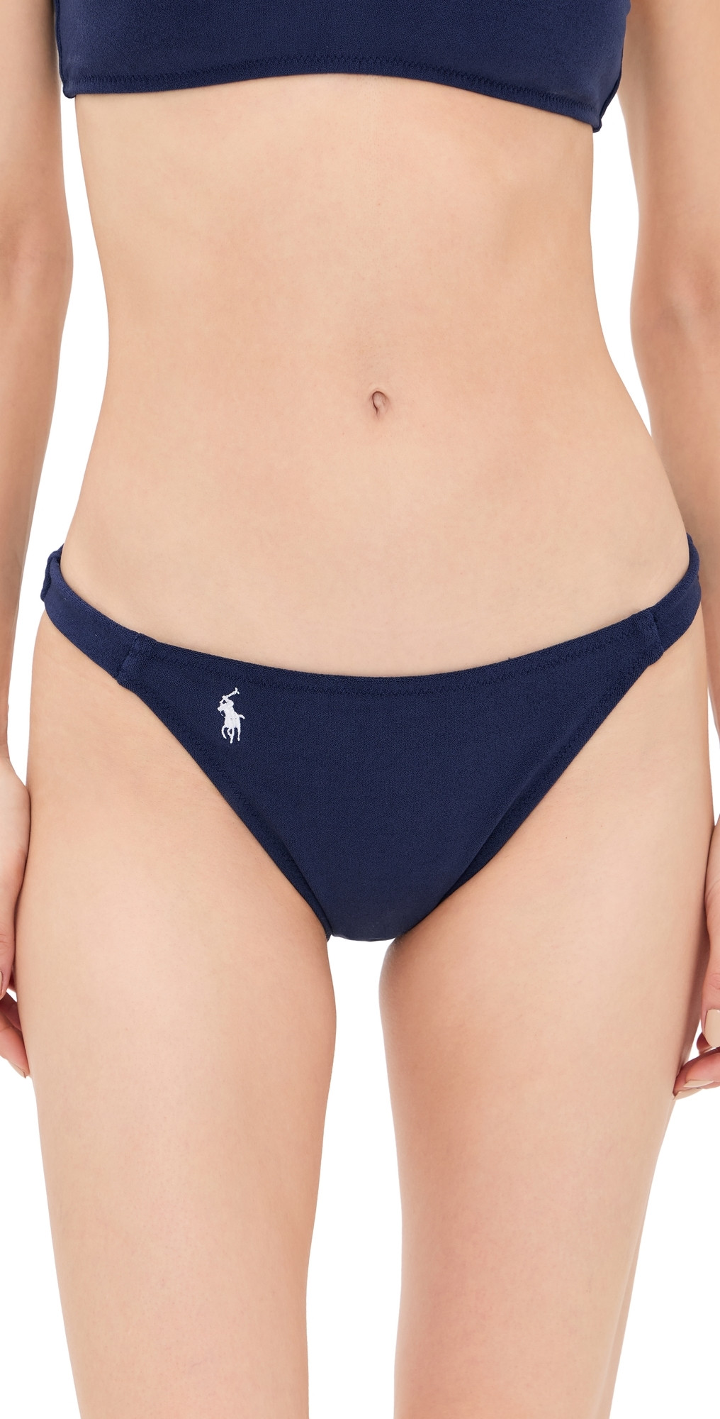 Polo Ralph Lauren Side Tab Devin Hipster Bikini Bottoms Navy Blue XS | Shopbop