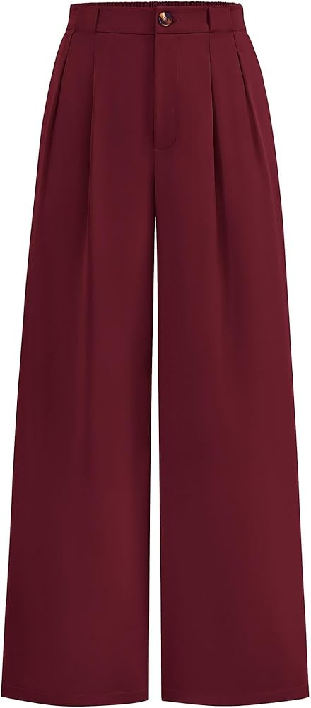 KIRUNDO Wide Leg Dress Pants for Women High Waisted Office Work Trousers Business Casual Slacks B... | Amazon (US)