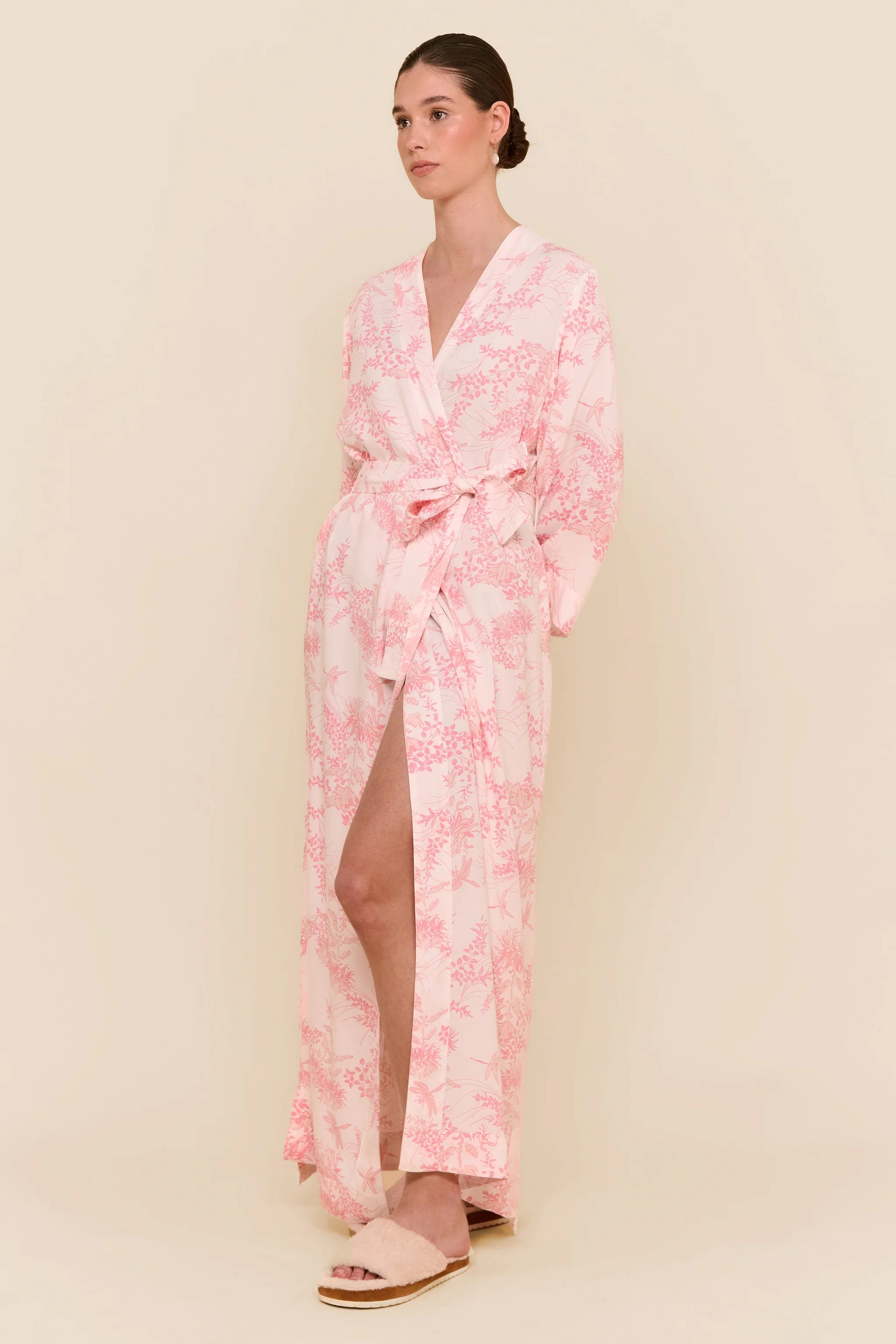 Alice Kimono Robe - Long - Summer Toile - Pink | Piyama US