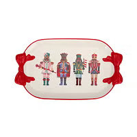 Wavy Nutcracker Platter Jolly White | The Container Store