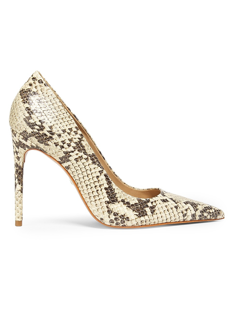 Women's Lou 100MM Snake-Embossed Leather Pumps - Natural - Size 8 | Saks Fifth Avenue