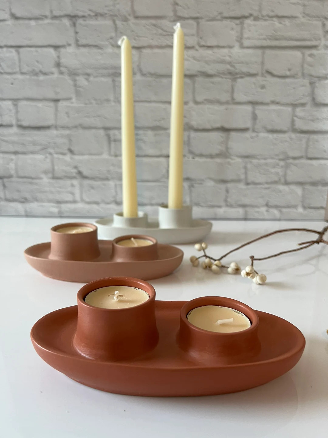 Nordic Style Taper Candlestick Holder and Tealight Candle Holder - Etsy | Etsy (US)