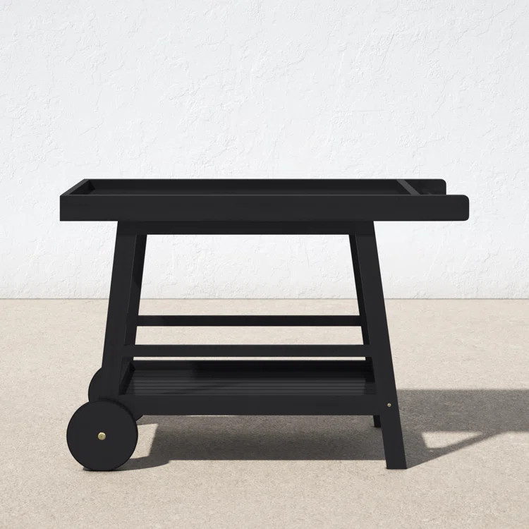 Terrace AllModern Bar Cart with Solid Wood Outer Material | Wayfair North America