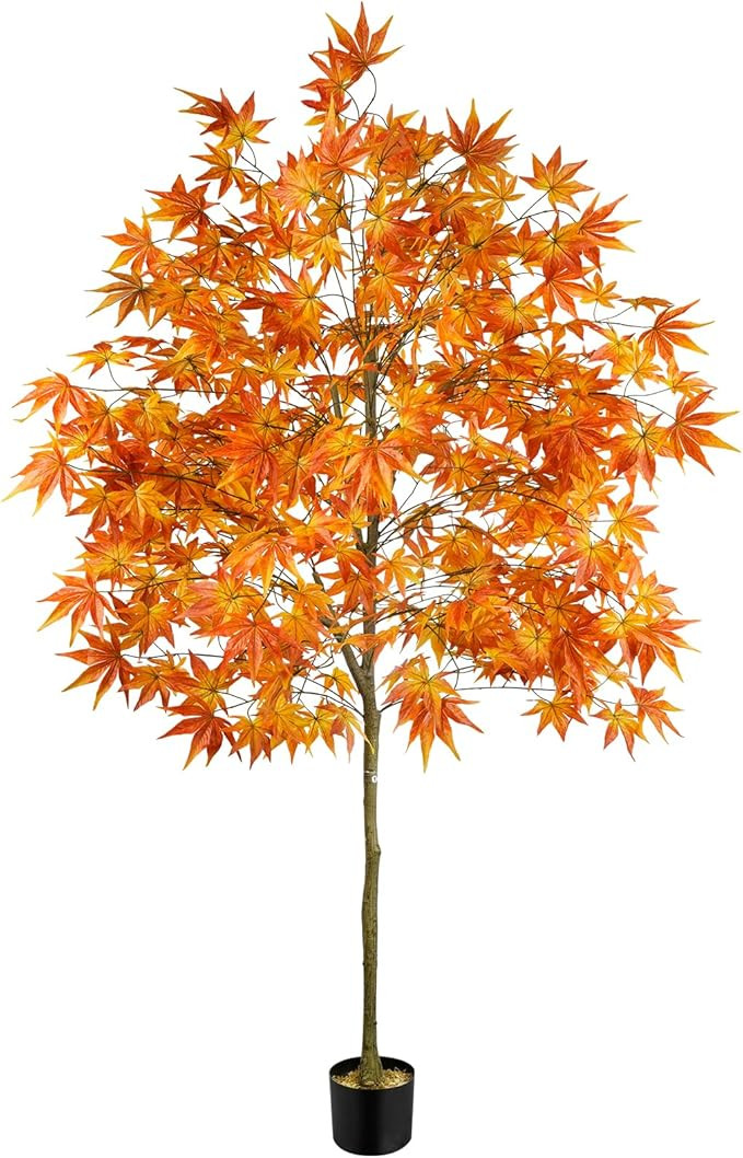 Fall Dacoration for Home,AILANDA 6.56FT Autumn Maple Artificial Tree Tall Fake Potted Fall Tree w... | Amazon (US)