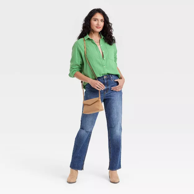Women's Long Sleeve Relaxed Fit Gauze Button-Down Shirt - Universal Thread™ | Target