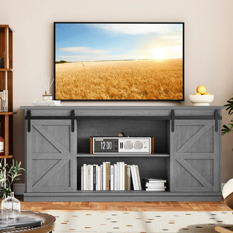 Homall TV Stand for 65 Inch TV, Storage Cabinet with Sliding Barn Door, Entertainment Center, Gar... | Walmart (US)