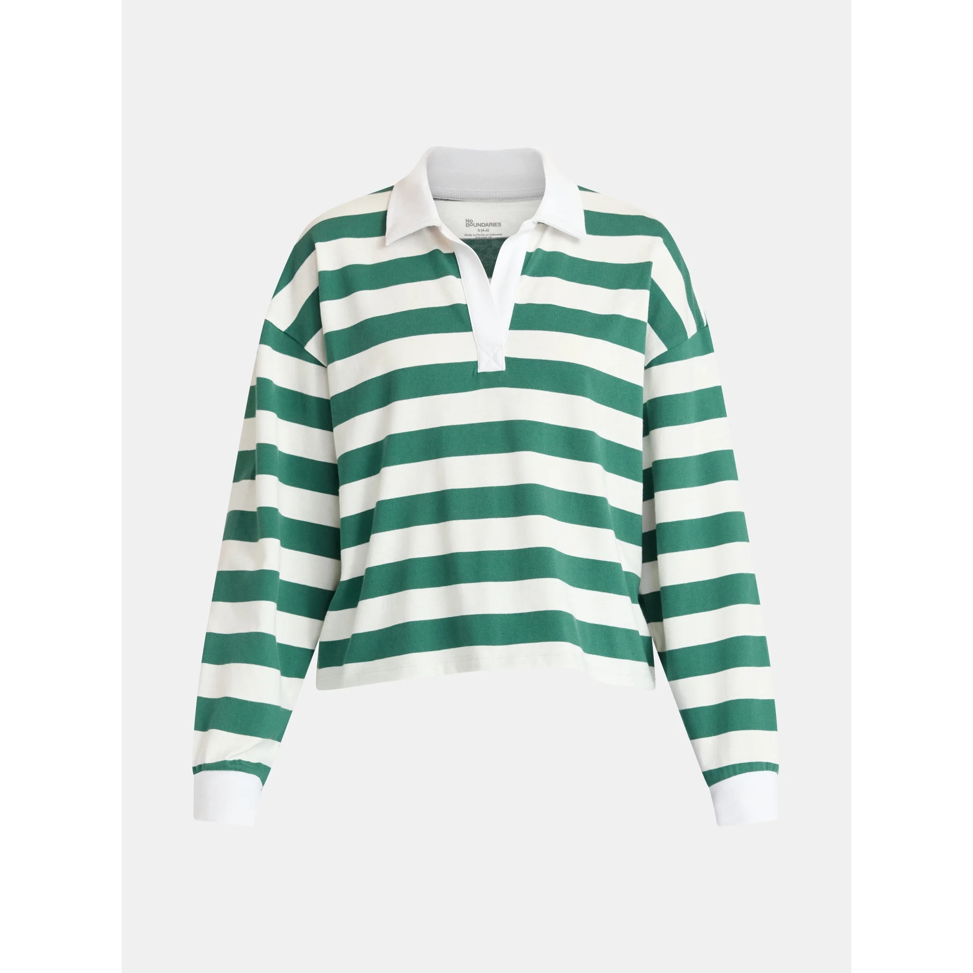 No Boundaries Rugby Polo Top, Women's | Walmart (US)