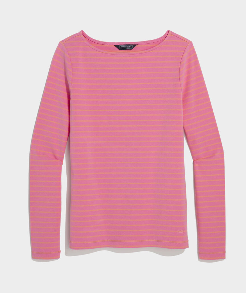 Deluxe Long Sleeve Boatneck Tee | vineyard vines