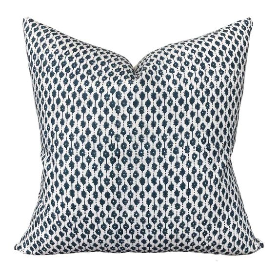 Walter G Siam Pacific Blue Linen Pillow Cover // Blue Designer | Etsy | Etsy (US)