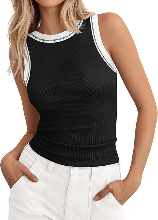 BTFBM High Neck Tank Top for Women Sleeveless Ribbed Y2k Clothes Basic Shirts Going Out Outfits S... | Amazon (US)