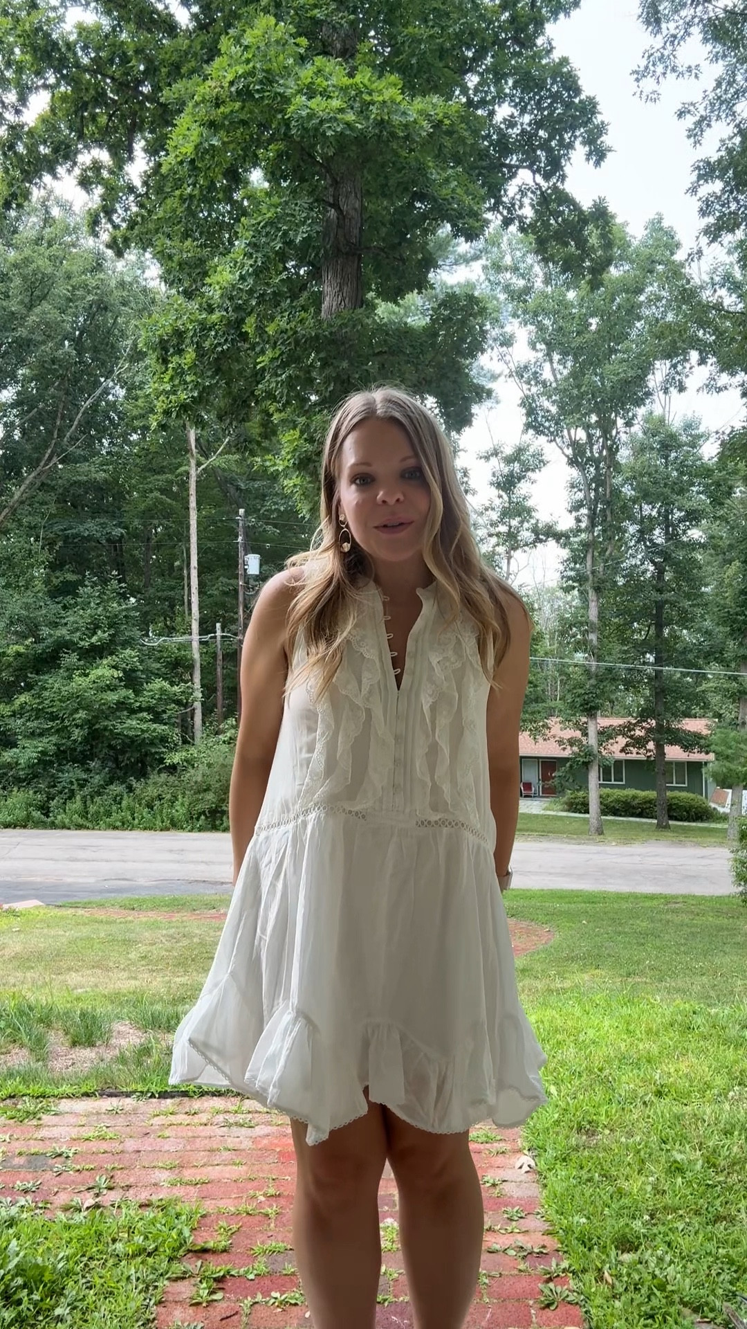 The cutest white ruffled dress! Perfect for summer and fall. Super light weight and will keep you cool! So cute and fun. Cottage core meets southern girl! #whitedress #anthropologie #bride 

#LTKWedding #LTKStyleTip #LTKPetite