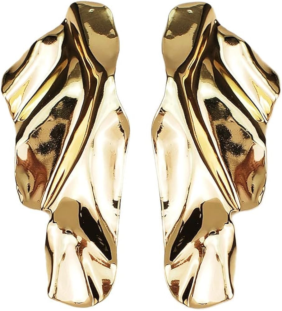 DIAMANTIO Irregular Sequins, Oversized Lava Drops, Statement Studs, Willow Leaf Design, Wall Mirr... | Amazon (US)