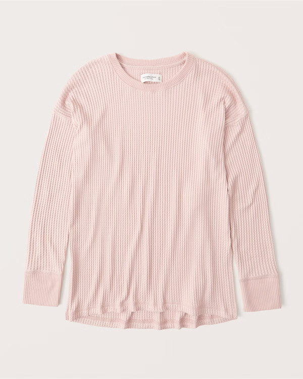 Cozy Long-Sleeve Waffle Crew Top | Abercrombie & Fitch (US)