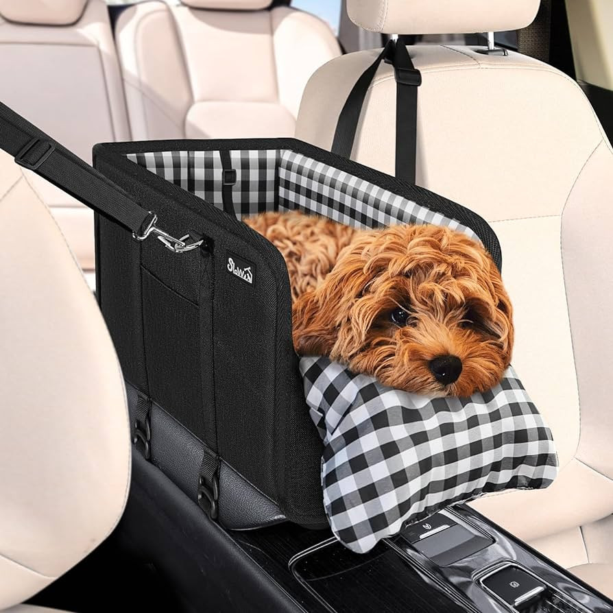 SlowTon Console Dog Car Seat - Portable Dogs Armrest Booster Seat for Small Dog, Anti-Collapse Pe... | Amazon (US)