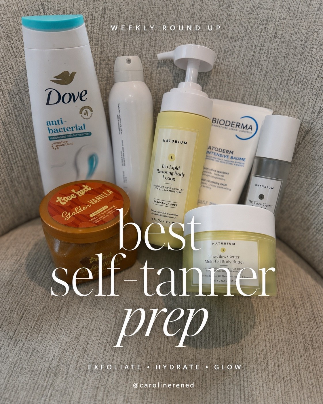 I do this at least once a week before self-tanning and it makes such a difference in how evenly my tan goes on and fades. Exfoliate, hydrate, then tan 🤍 These are the products I keep in my rotation for prep.

#LTKdayinmylife #LTKselfcare #LTKU