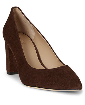 Women's Lanette Suede Block-Heel Pumps | Macy's