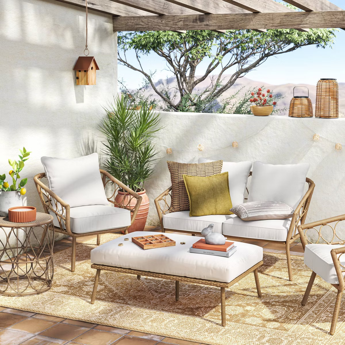 Britanna Patio Loveseat Arm Chair Light Brown - Threshold™ | Target