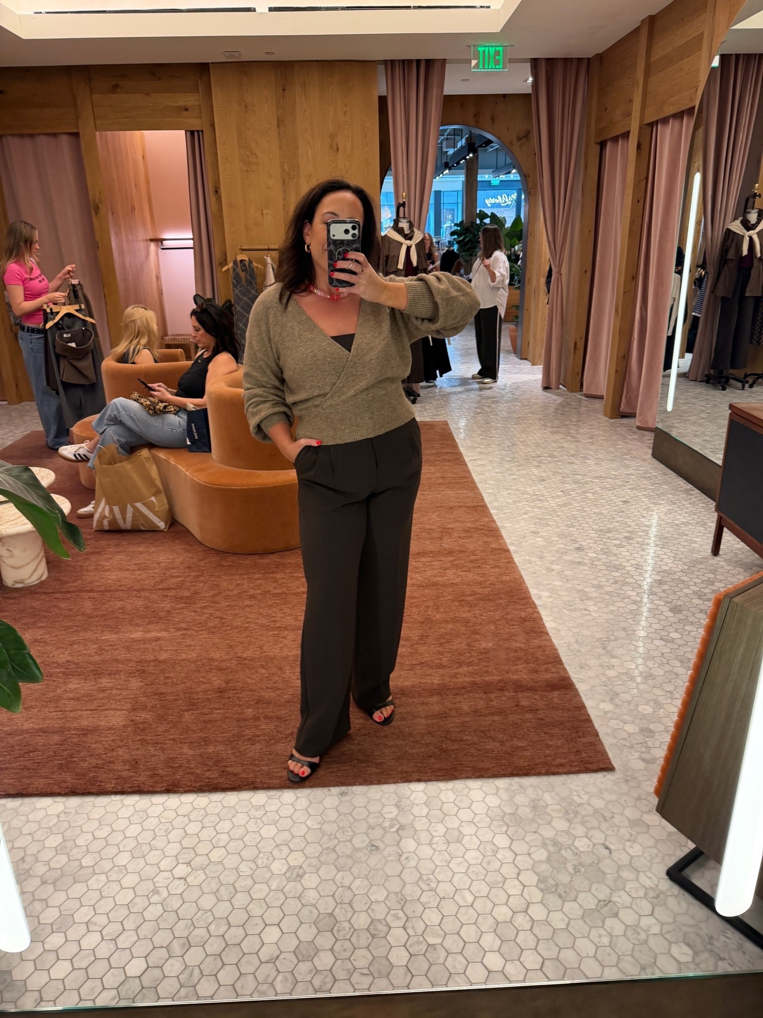 Almost grabbed this sweater from @Aritzia perfect for fall!! Wearing size 12 in pants, and large in tank and sweater.

#LTKootd #LTKMidsize #LTKWorkwear
