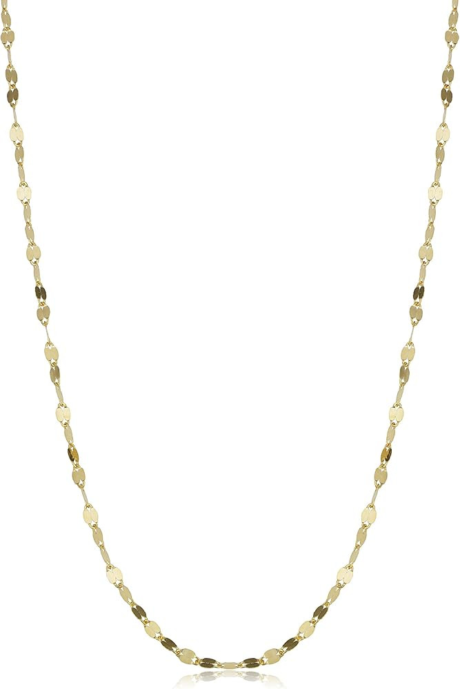 Kooljewelry 14k Mirror Link Chain Necklace      
 Metal | Amazon (US)
