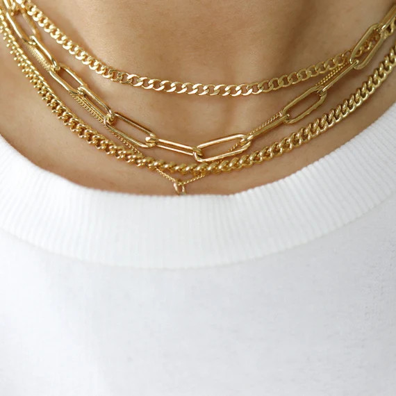 Rectangle Link Necklace  Large Link Necklace  Paperclip | Etsy | Etsy (US)