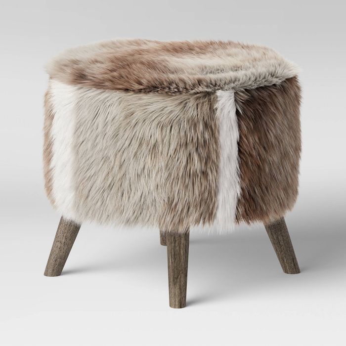 Judith Faux Fur Ottoman - Threshold™ | Target