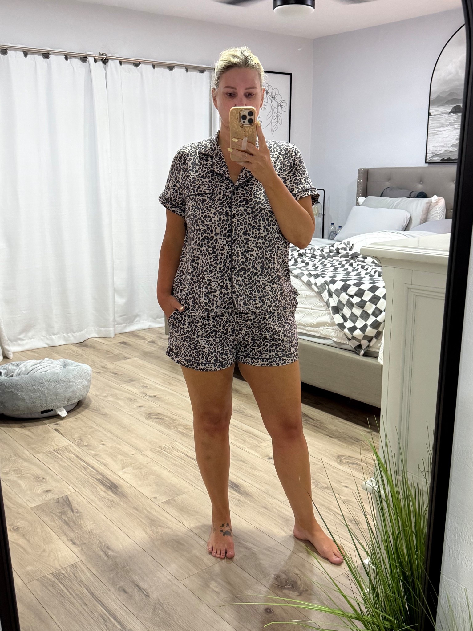Yet another pair of these PJ’s from JoySpun Walmart. I have too many to count at this point. And at this price point it’s no wonder. 

I’m loving this leopard print shorts and top set. I’m wearing a large. 

Sleepwear, sleep set, pajamas, lounge wear, 

#LTKMidsize #LTKFindsUnder50 #LTKOver40
