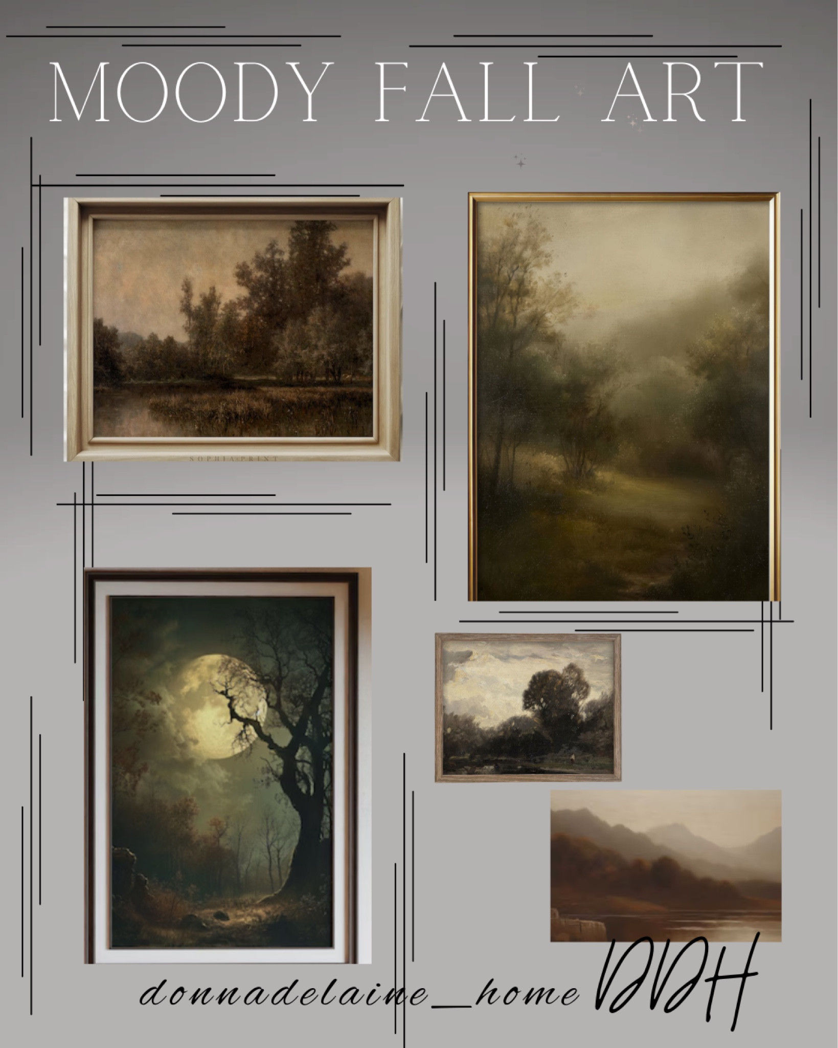 Moody artwork for Fall. Darker cozy prints! 
Gallery wall art, autumn landscape art 

#LTKSeasonal