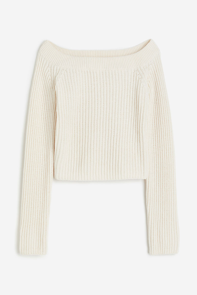 Rib-knit Off-the-shoulder Sweater | H&M (US + CA)