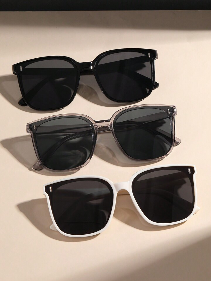 3pcs Stylish Women Simple Studded Street Fashion Sunglasses, Suitable For Daily Decorative Use | SHEIN