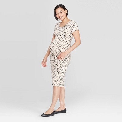 Maternity Animal Print Short Sleeve Round Neck T-Shirt Dress - Isabel Maternity by Ingrid & Isabe... | Target