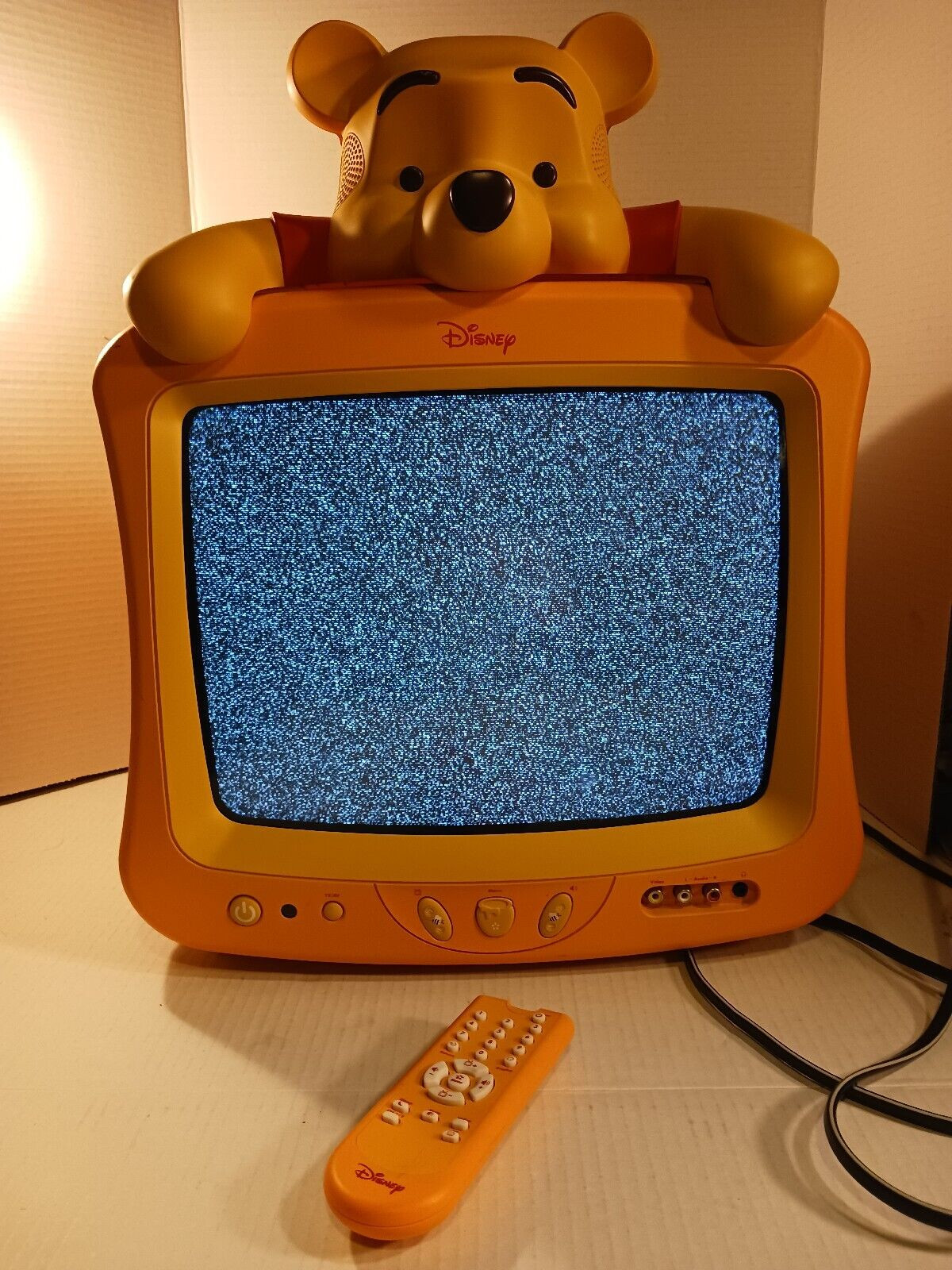 Vtg Disney Winnie the Pooh 13" Yellow Color TV  Set w/ Remote Tested And Works  | eBay | eBay US