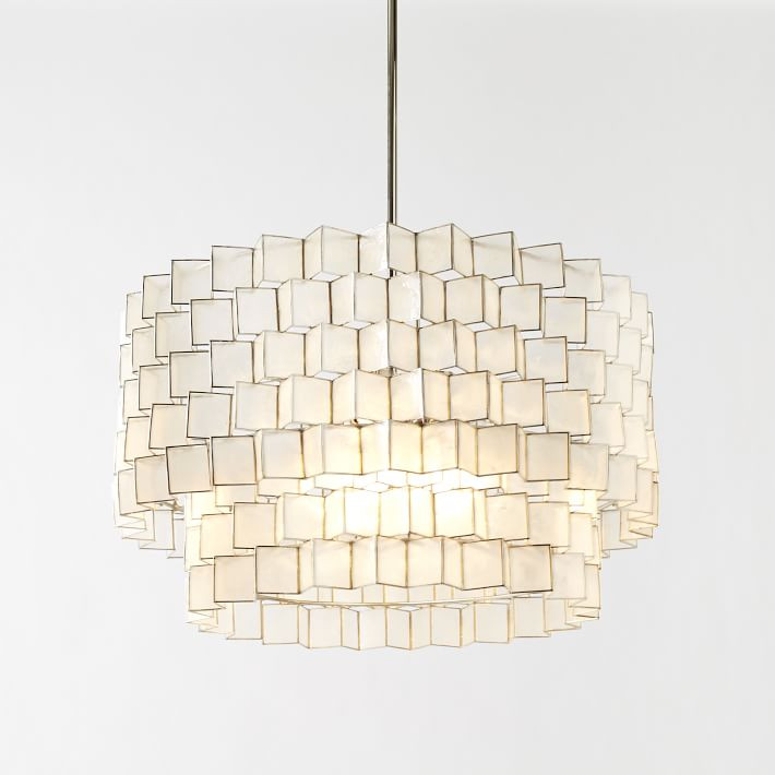 Capiz Zigzag Chandelier (24") | West Elm (US)