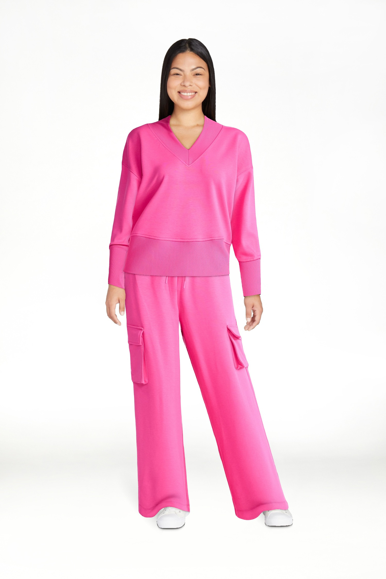 Scoop Women's and Women's Plus New Scubaknit V Neck Sweatshirt, Sizes XS-4X | Walmart (US)