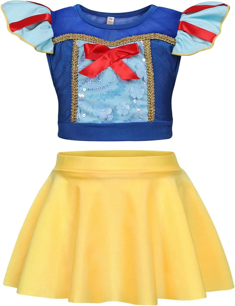 Jurebecia Girls Two Piece Swimsuit Princess Bikini Set Toddle Kids Ruffles Bathing Suit Role Play... | Amazon (US)