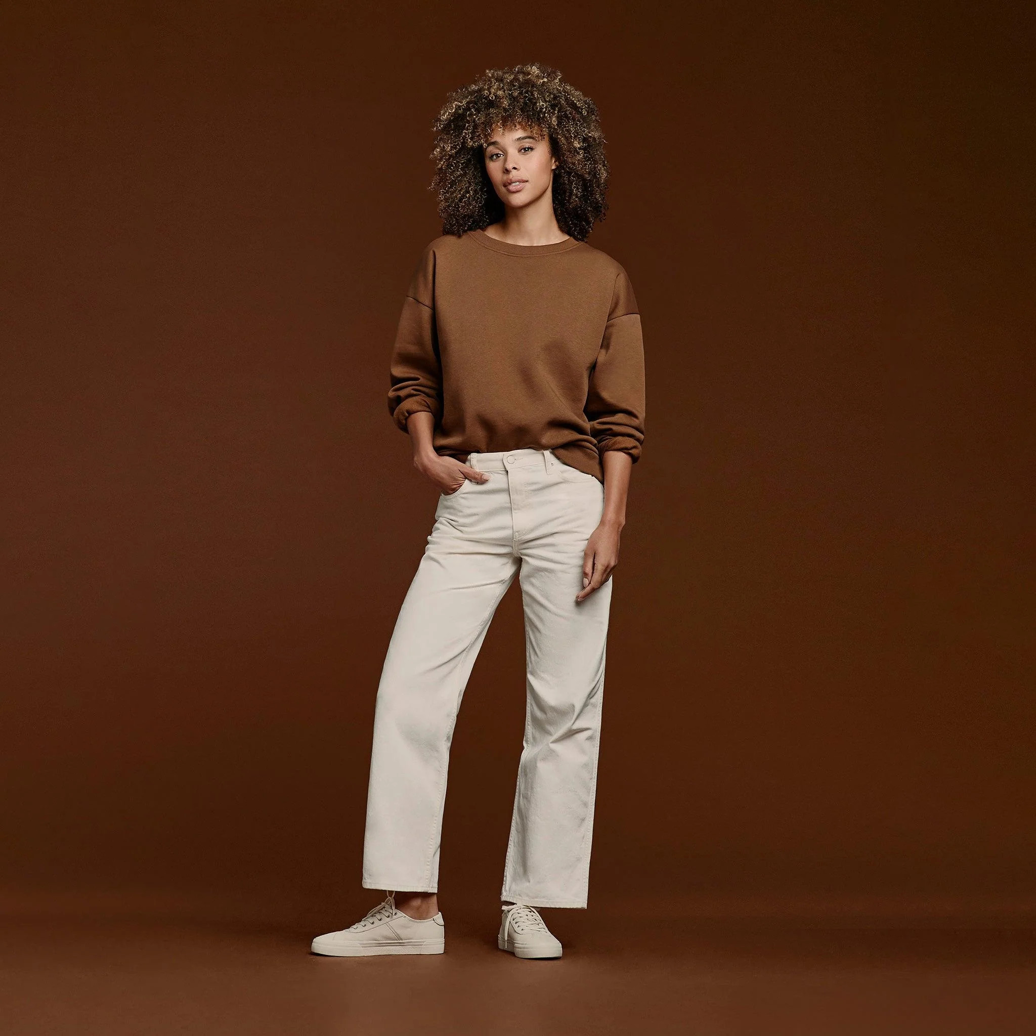 Women's Crewneck Sweatshirt - Chocolate - nuuds | nuuds