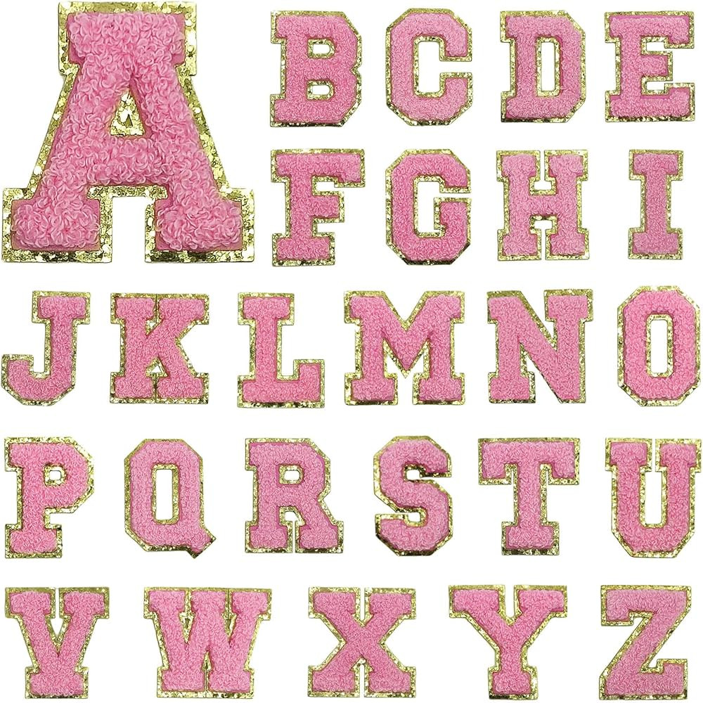 26Pcs Self Adhesive Chenille 2inch Letter Varsity Patches for Clothes Preppy Badges Embroidered R... | Amazon (US)