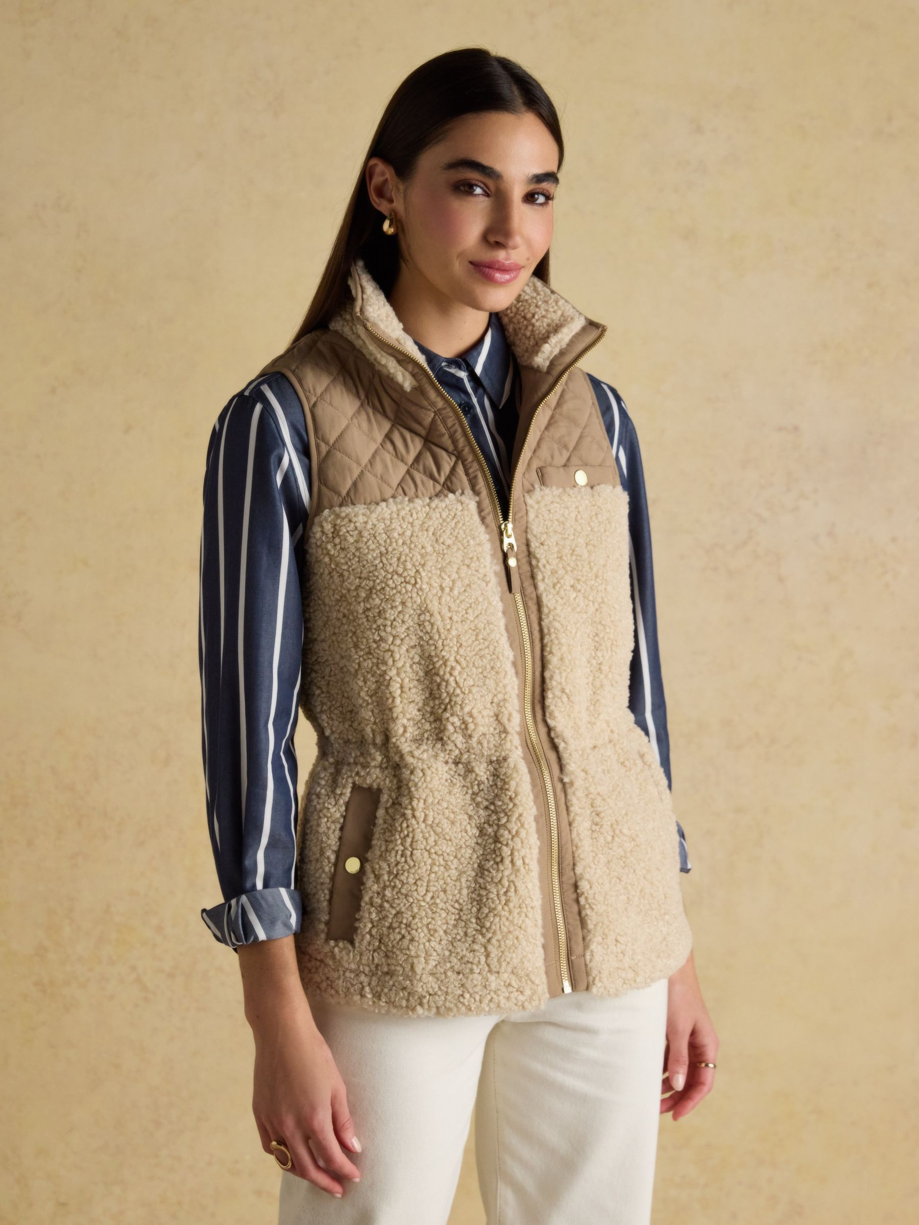 Tadworth Cream Fleece Gilet | Joules | Joules