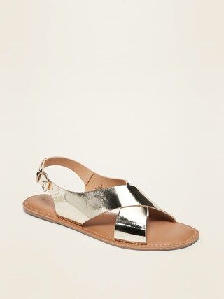 Crisscross Faux-Leather Slingback Sandals for Women | Old Navy (US)