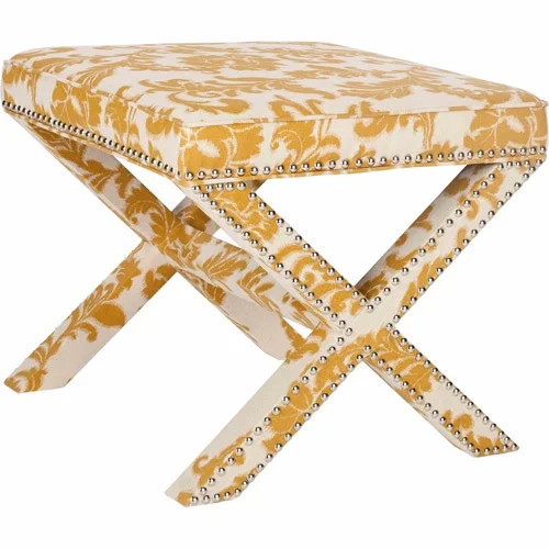 Safavieh Palmer Transitional Cross Leg Upholstered Ottoman | Walmart (US)