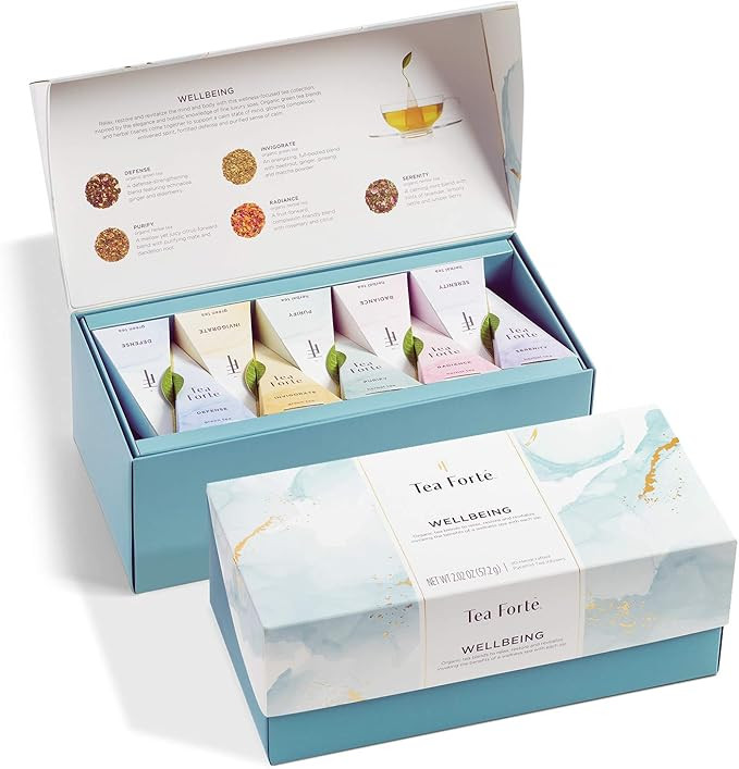 Tea Forte Wellbeing Assorted Presentation Box Tea Gift Set, 20 Count, 2 of Each Variety Individua... | Amazon (US)
