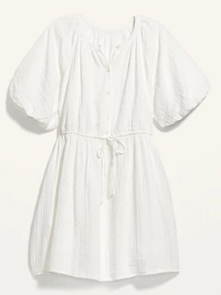 Waist-Defined Puff-Sleeve Mini Poet Dress for Women | Old Navy (US)