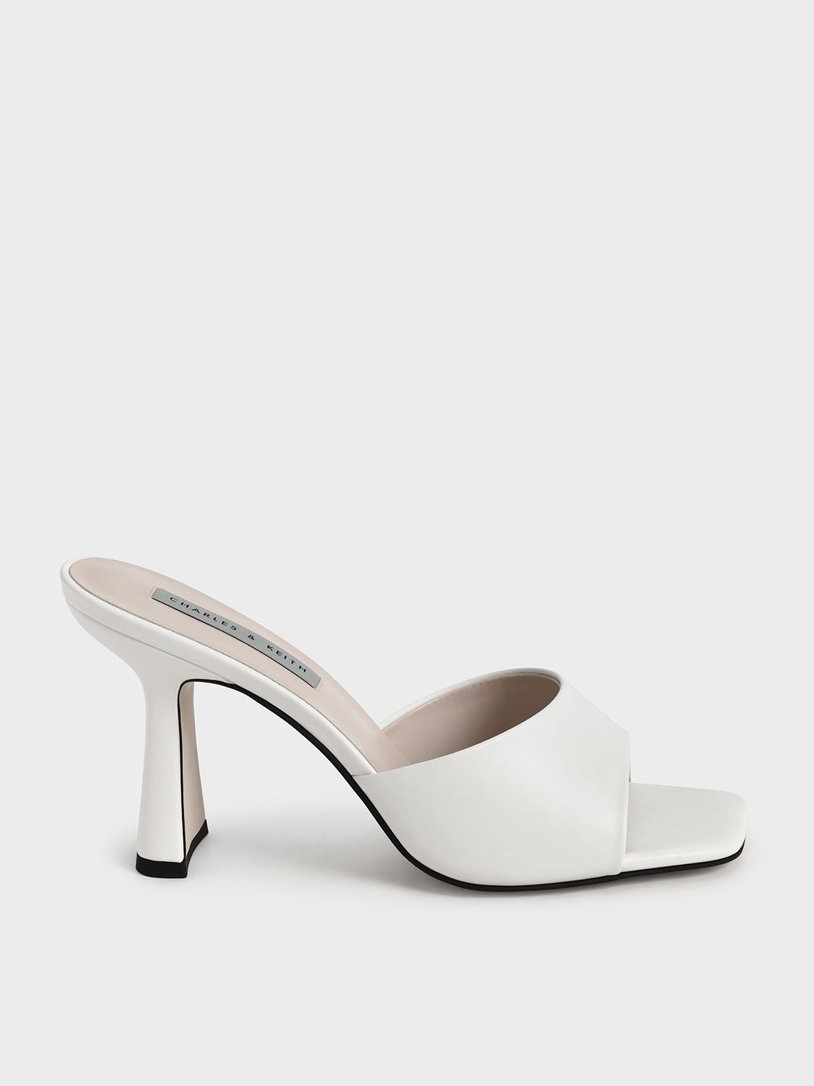 Cream Square Toe Heeled Mules | CHARLES & KEITH | Charles & Keith CA