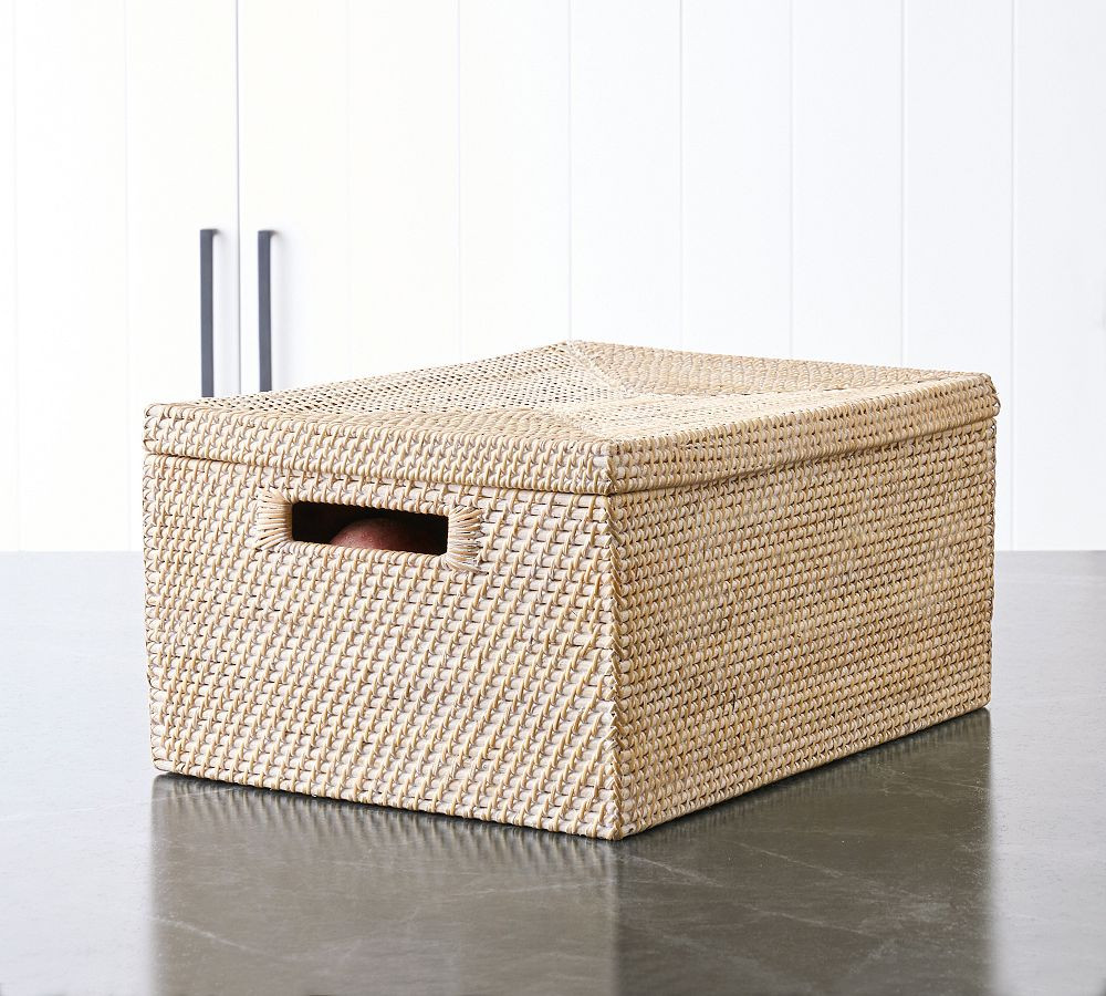 Tava Handwoven Lidded Baskets | Pottery Barn (US)