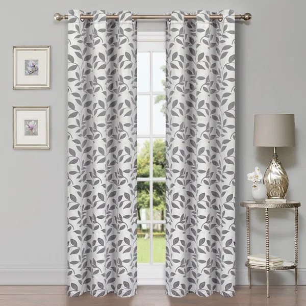Finklea Floral Room Darkening Curtain Panels (Set of 2) | Wayfair North America